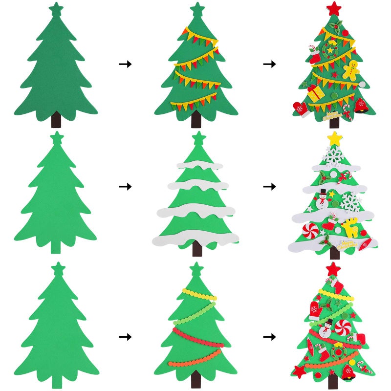 Elcoho 24 Kits DIY Foam Christmas Tree Foam Crafts Xmas Party Favors Christmas Stickers for Making Craft Xmas Tree Fun Home Activities - Image 3